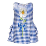 Monnalisa Canotta Fantasia Quadretti per Bambina 1136P8A2 BLU MONNALISA 