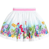 Monnalisa Gonna Tinta Unita Stampa Fantasia Disney per Bambina 113706 BIANCO MONNALISA 