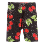 Monnalisa Leggins Ciclista Tinta Unita con Stampa Ciliegie per Bambina 115414 NERO MONNALISA 