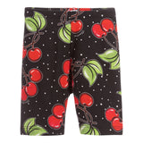 Monnalisa Leggins Ciclista Tinta Unita con Stampa Ciliegie per Bambina 115414 NERO MONNALISA 