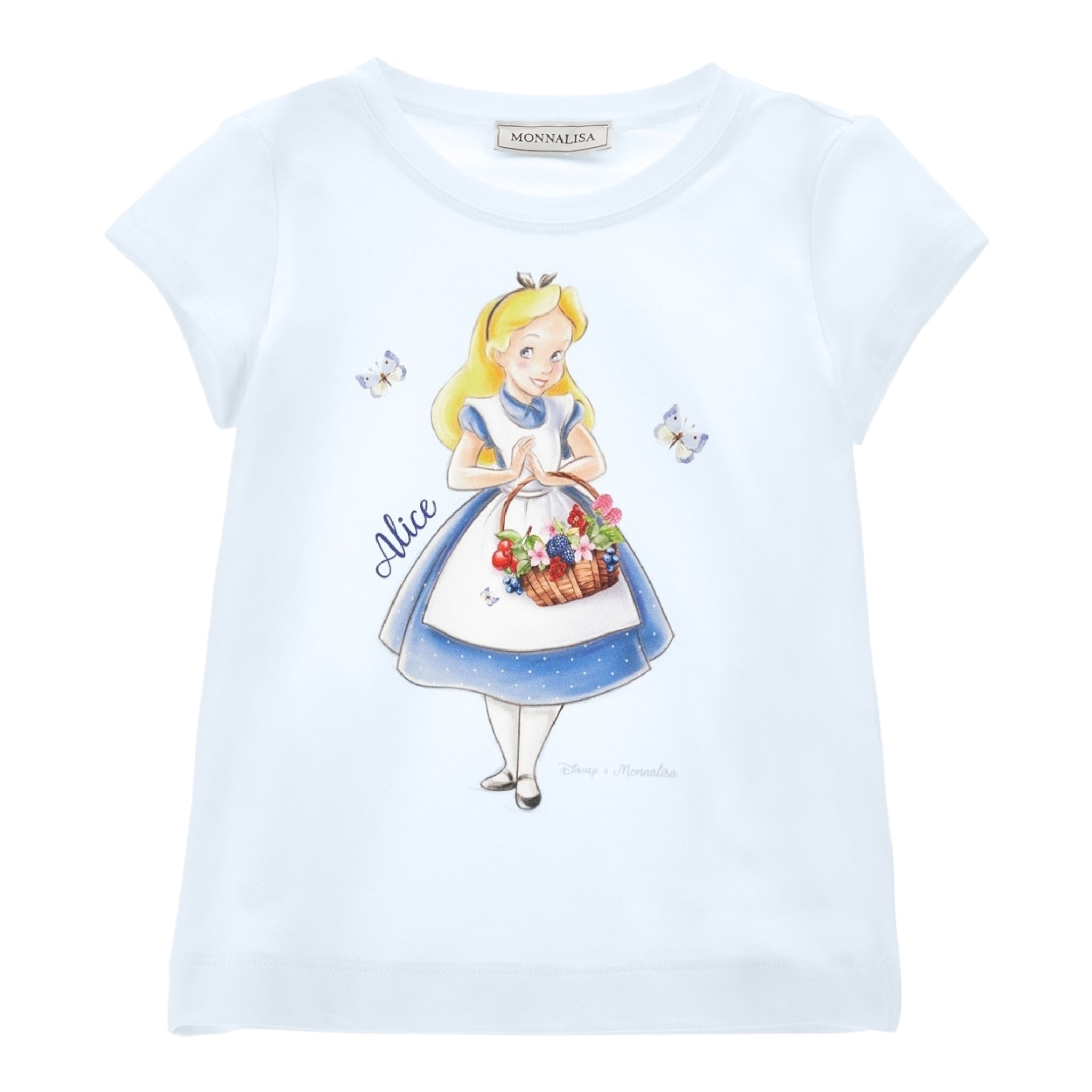 Monnalisa T-Shirt Girocollo Tinta Unita con Brillantini per Neonata 115622N BIANCO MONNALISA 