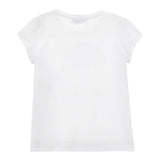 Monnalisa T-Shirt Girocollo Tinta Unita con Brillantini per Neonata 115622N BIANCO MONNALISA 