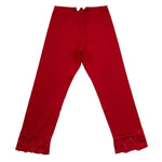 Monnalisa Leggins Tinta Unita con Ricami per Bambina 117402A1 ROSSO MONNALISA 