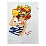 Monnalisa T-Shirt Girocollo Tinta Unita con Stampa per Bambina 117613S7 BIANCO MONNALISA 