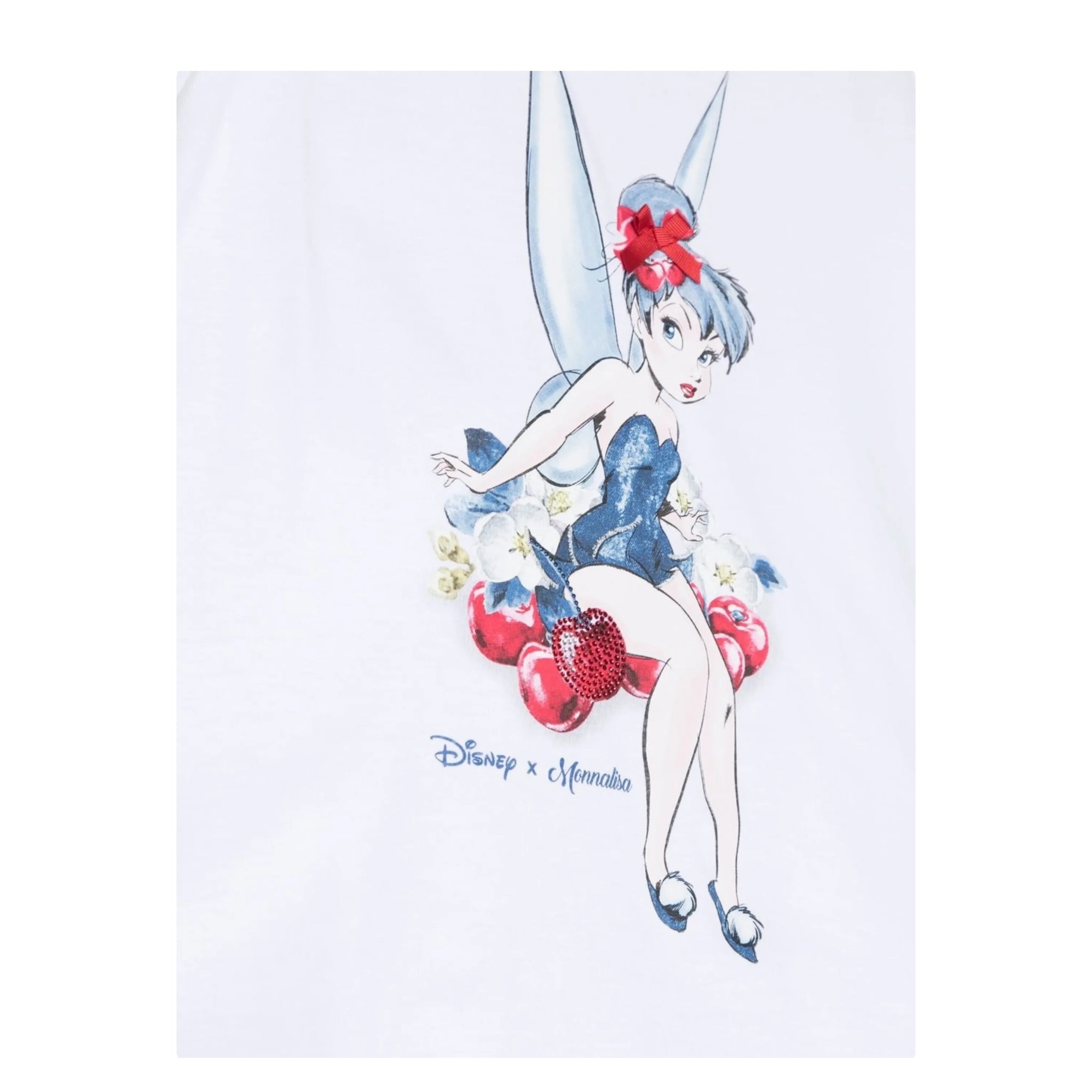 Monnalisa T-Shirt Girocollo Tinta Unita con Stampa per Bambina 11A600 BIANCO MONNALISA 