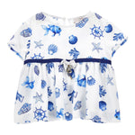 Monnalisa Camicia Tinta Unita con Fantasia per Neonata 11C303N BIANCO MONNALISA 