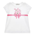 Monnalisa T-Shirt Girocollo Tinta Unita con Stampa per Bambina 11E609 BIANCO MONNALISA 