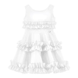 Monnalisa Abito Tinta Unita Giromanica per Bambina 11E910 BIANCO MONNALISA 