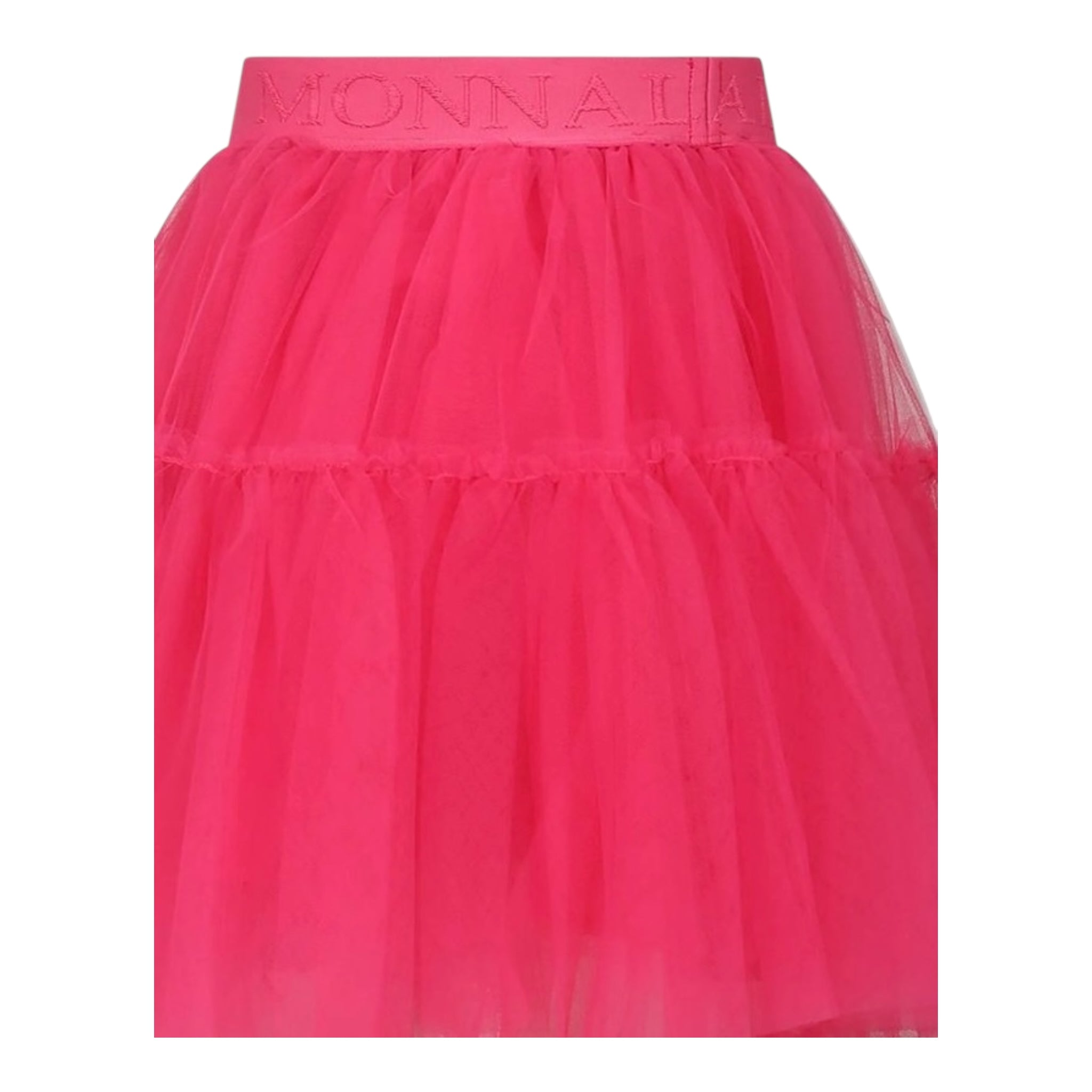Monnalisa Gonna Tinta Unita con Tulle per Bambina 17CGON FUXIA MONNALISA 