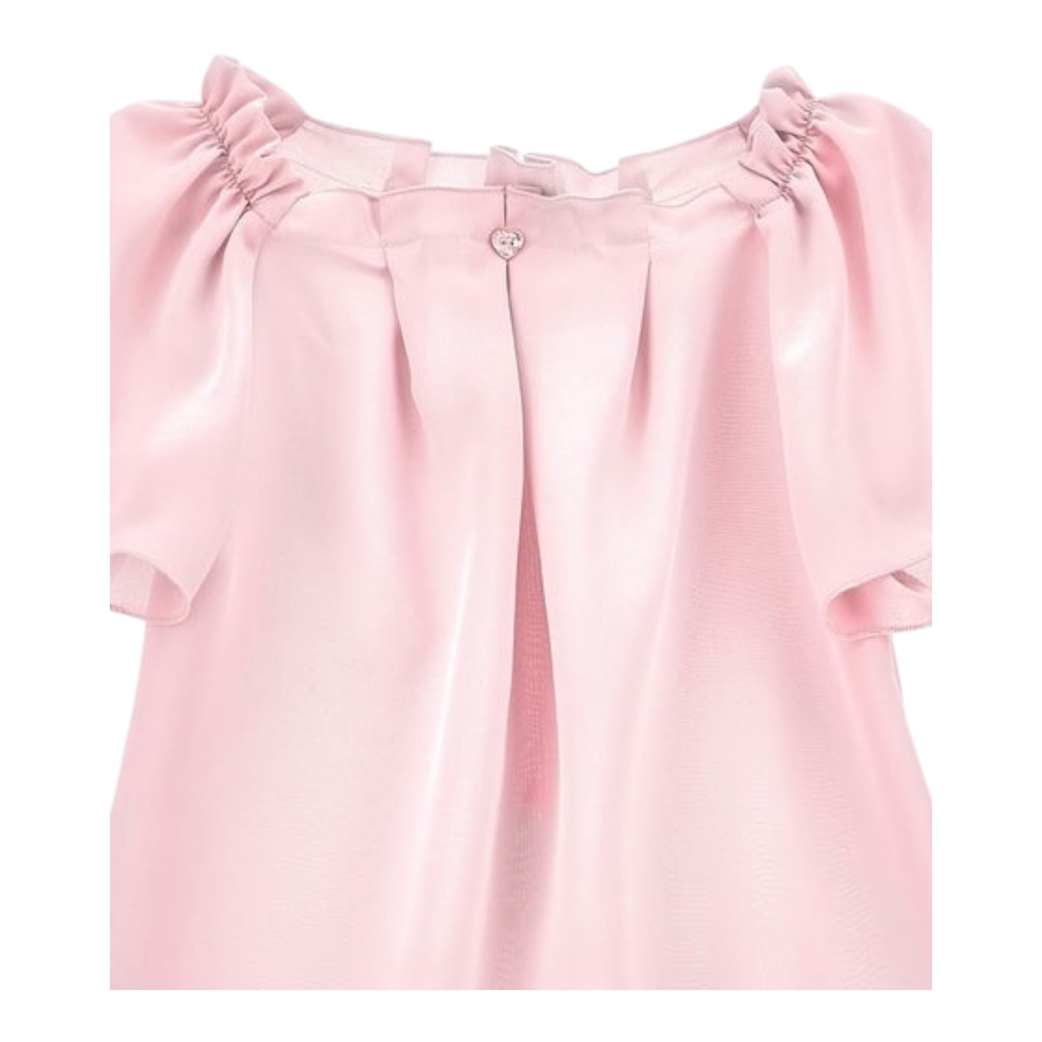 Monnalisa Camicia Mezza Manica Tinta Unita per Bambina 17E300J ROSA MONNALISA 