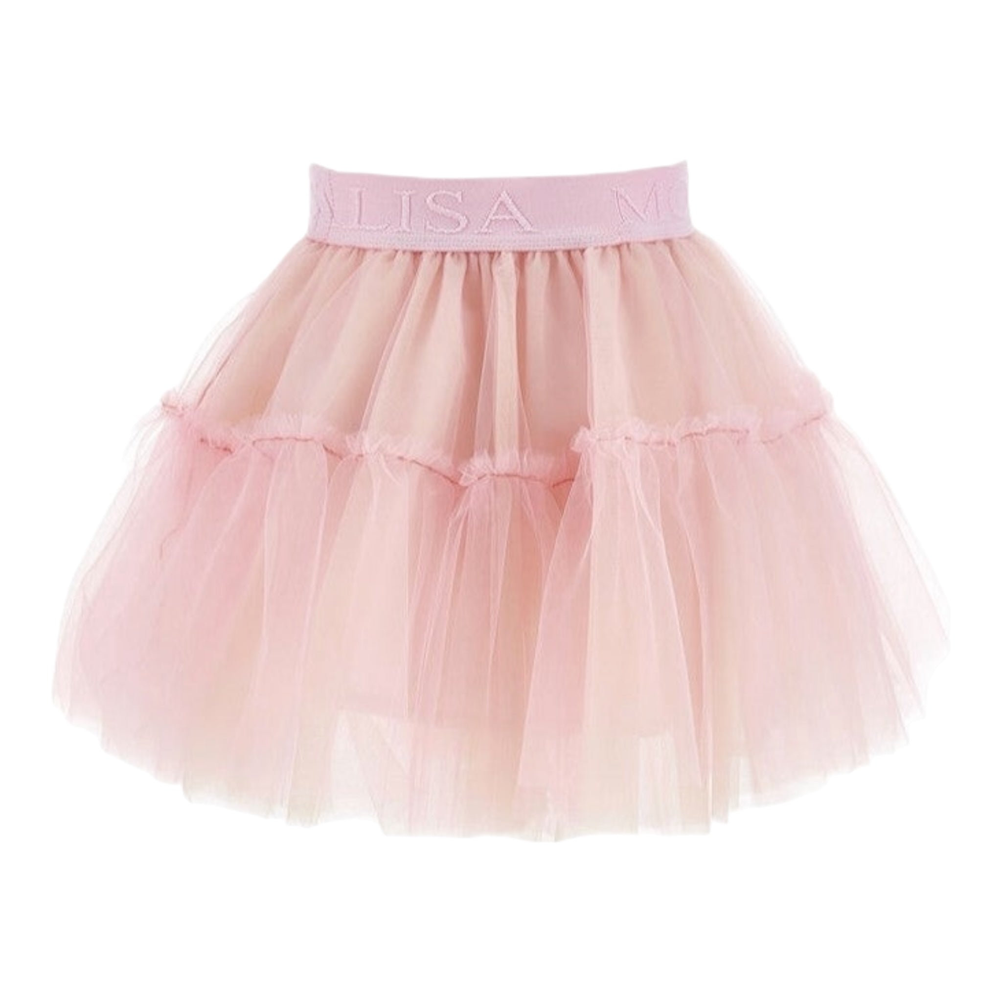 Monnalisa Gonna Tinta Unita con Tulle per Bambina 17EGON ROSA MONNALISA 