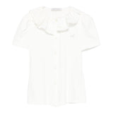 Monnalisa Camicia Tinta Unita con Colletto per Bambina 17EPAT BIANCO MONNALISA 