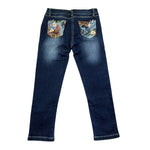 Monnalisa Jeans Tinta Unita con Girvita Regolabile per Bambina 194407R7 BLU MONNALISA 