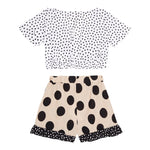 Monnalisa Completo 2 Pezzi Top-Short per Bambina 19A067 BIANCO/BEIGE MONNALISA 