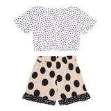 Monnalisa Completo 2 Pezzi Top-Short per Bambina 19A067 BIANCO/BEIGE MONNALISA 