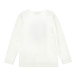 Monnalisa Shirt Girocollo Tinta Unita con Stampa per Bambina 19D612J BIANCO MONNALISA 