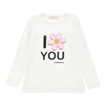 Monnalisa Shirt Girocollo Tinta Unita con Stampa per Neonata 19D632N BIANCO MONNALISA 