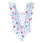 Monnalisa Costume Intero Tinta Unita con Stampa per Bambina 19E074 BIANCO MONNALISA 