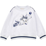Monnalisa Felpa Chiusa Girocollo Tinta Unita con Stampa per Bambina 19E614 BIANCO MONNALISA 