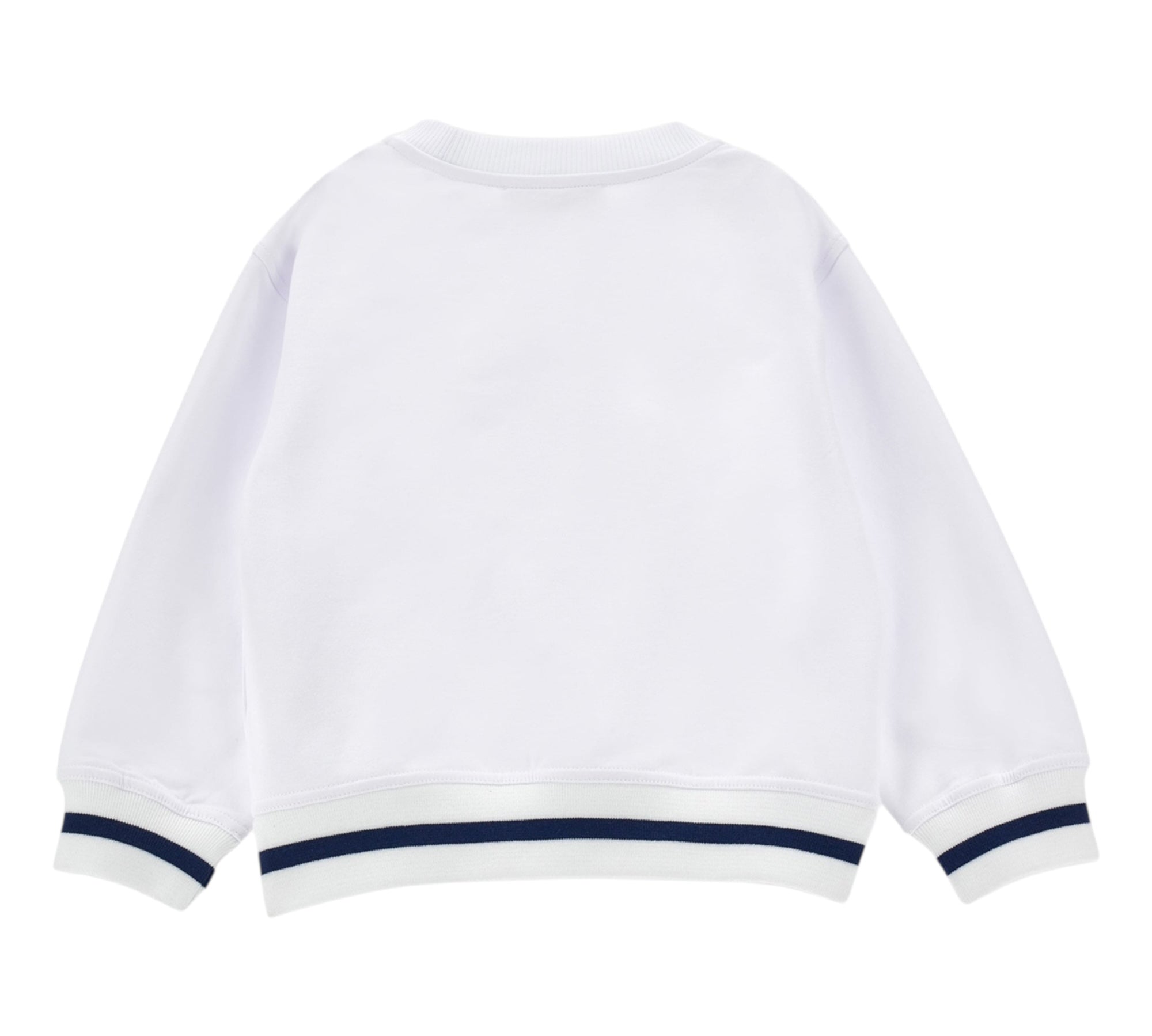 Monnalisa Felpa Chiusa Girocollo Tinta Unita con Stampa per Bambina 19E614 BIANCO MONNALISA 