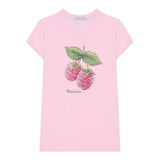 Monnalisa T-Shirt Girocollo Tinta Unita con Brillantini per Bambina 19E617 ROSA MONNALISA 