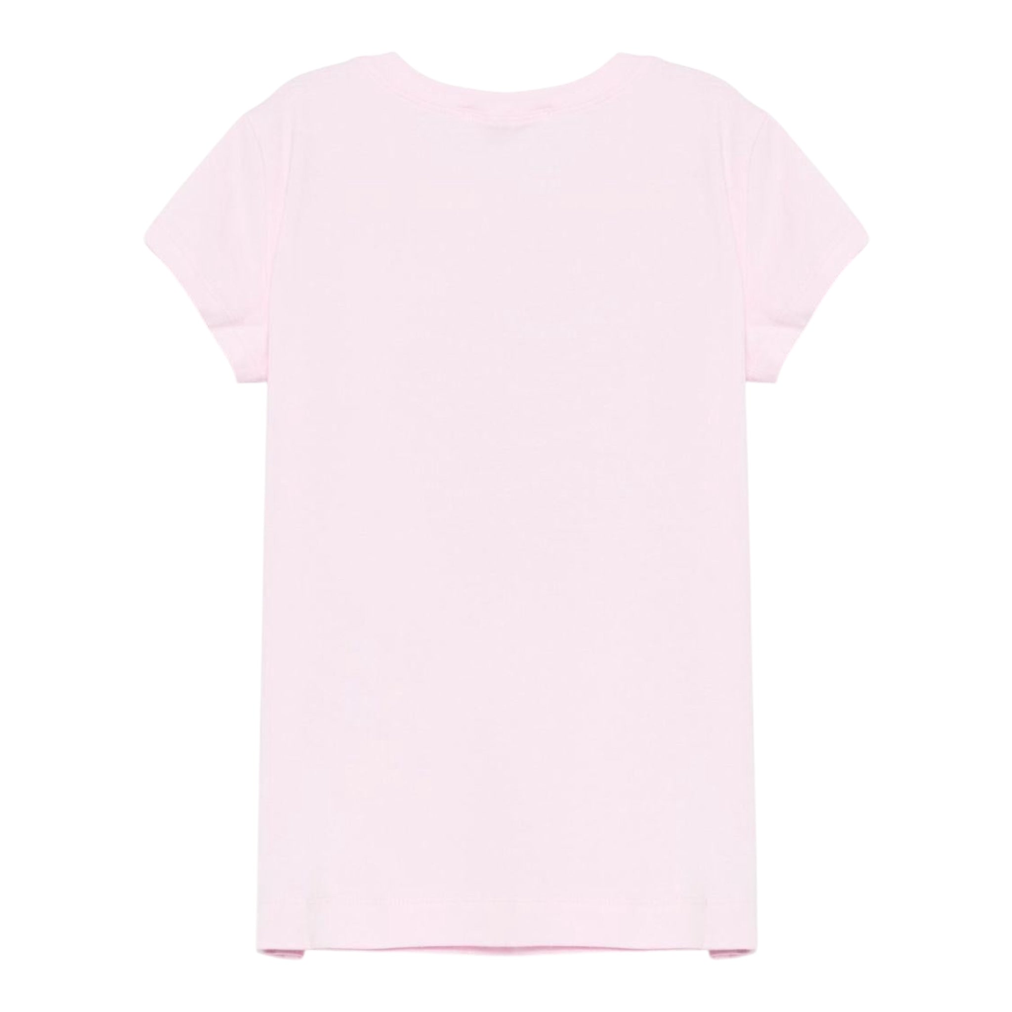 Monnalisa T-Shirt Girocollo Tinta Unita con Brillantini per Bambina 19E617 ROSA MONNALISA 