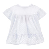 Monnalisa Maxi T-Shirt Girocolo Tinta Unita con Stampa per Neonata 19E625N BIANCO MONNALISA 