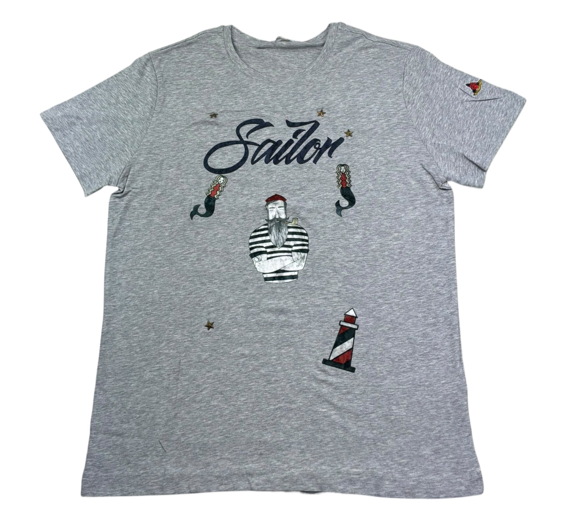 Monnalisa T-Shirt Girocollo Tinta Unita con Stampa per Bambino 253602 GRIGIO MONNALISA 