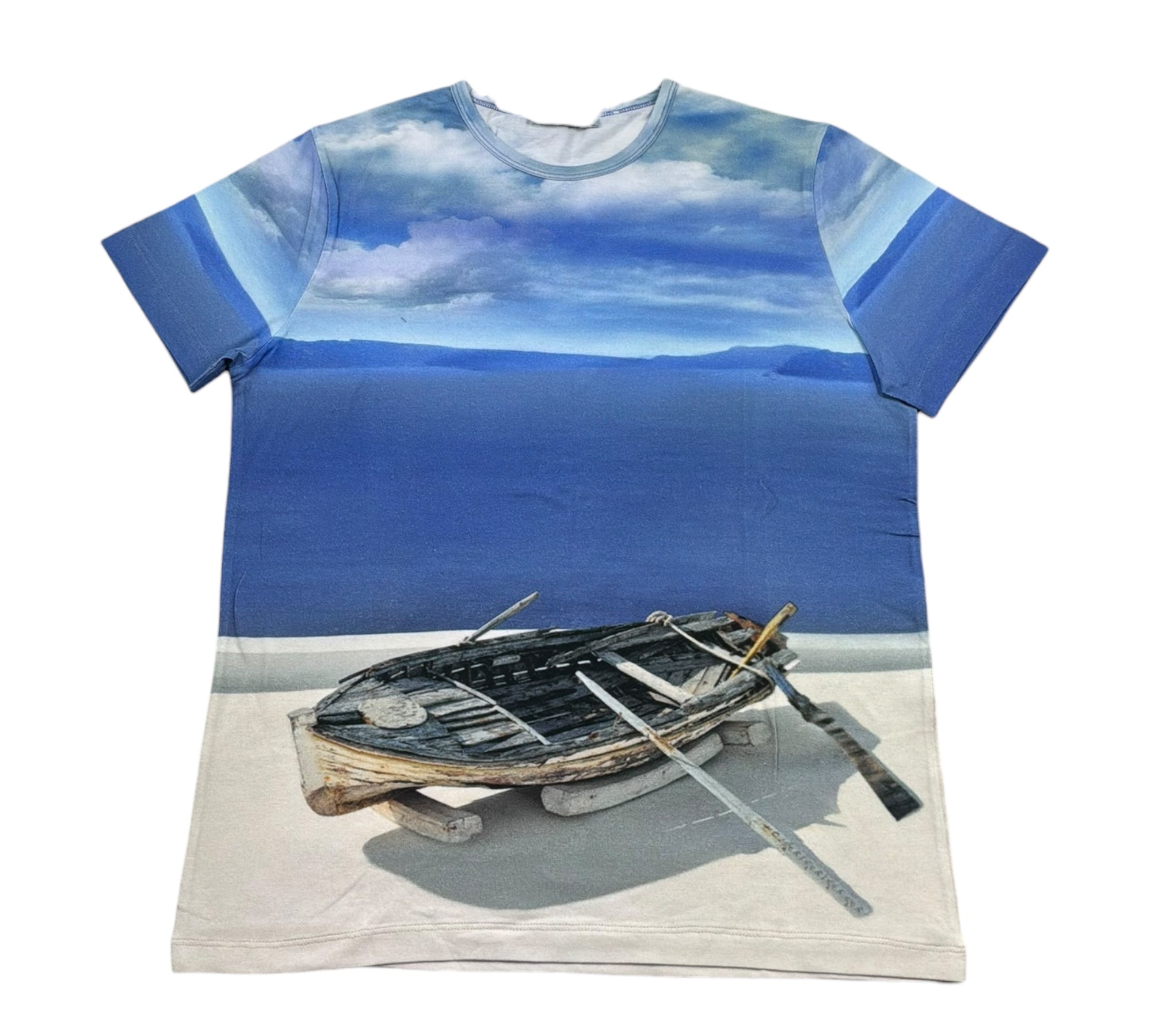 Monnalisa T-Shirt Girocollo Tinta Unita con Stampa per Bambino 257606 AZZURRO MONNALISA 