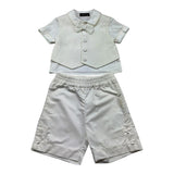Monnalisa Completo 2 Pezzi Camicia-Bermuda per Neonato 28A592 PANNA MONNALISA 