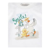Monnalisa T-Shirt Girocollo Tinta Unita con Stampa per Bambino 28E603J BIANCO MONNALISA 