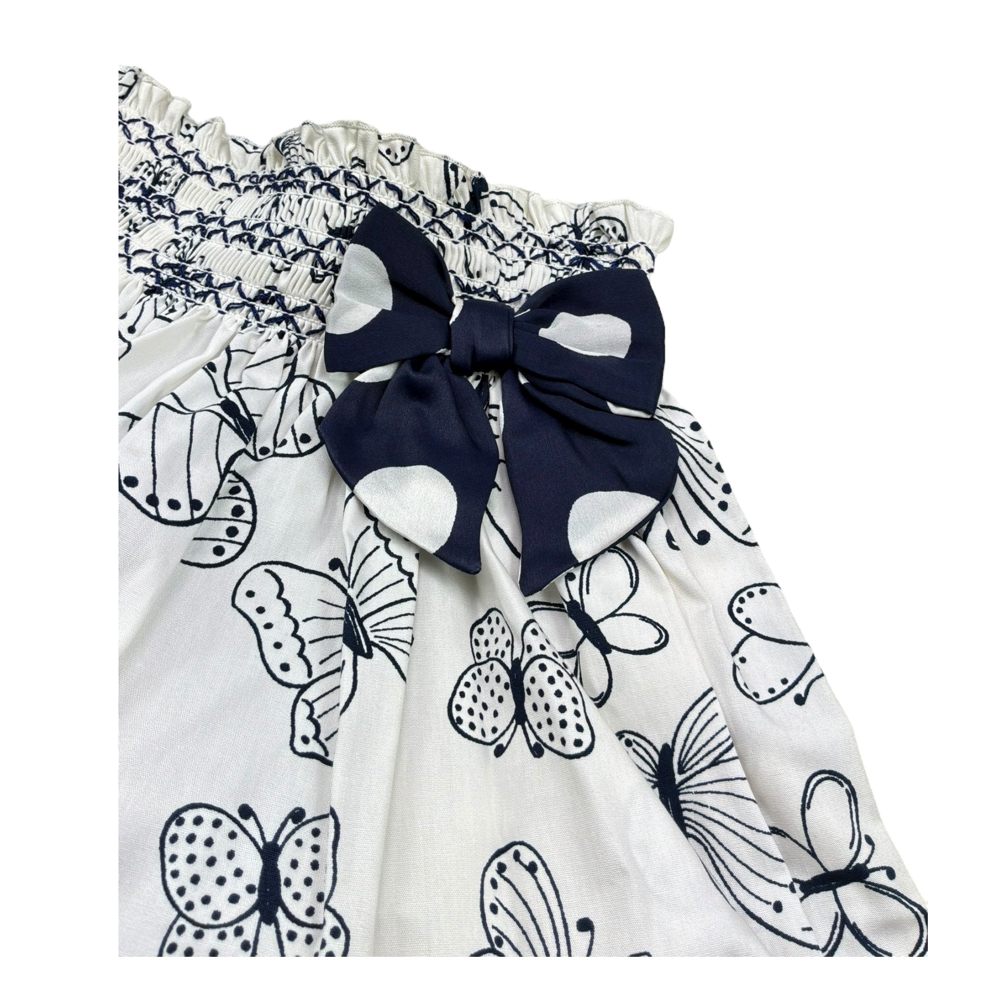 Monnalisa Gonna Tinta Unita con Stampe Farfalla per Neonata 311761 BIANCO MONNALISA 
