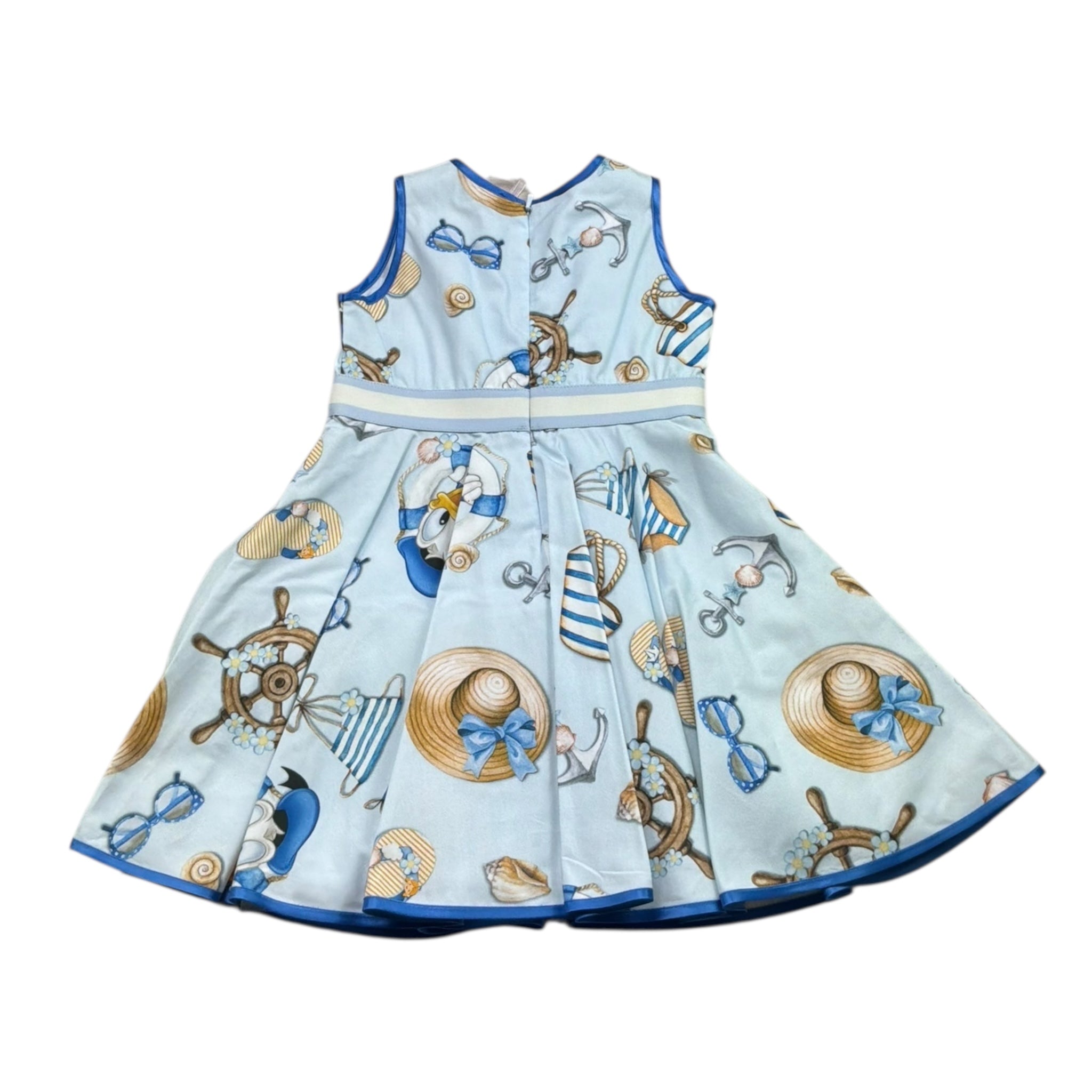 Monnalisa Abito Giromanica Tinta Unita con Stampa per Neonata 311911 AZZURRO MONNALISA 