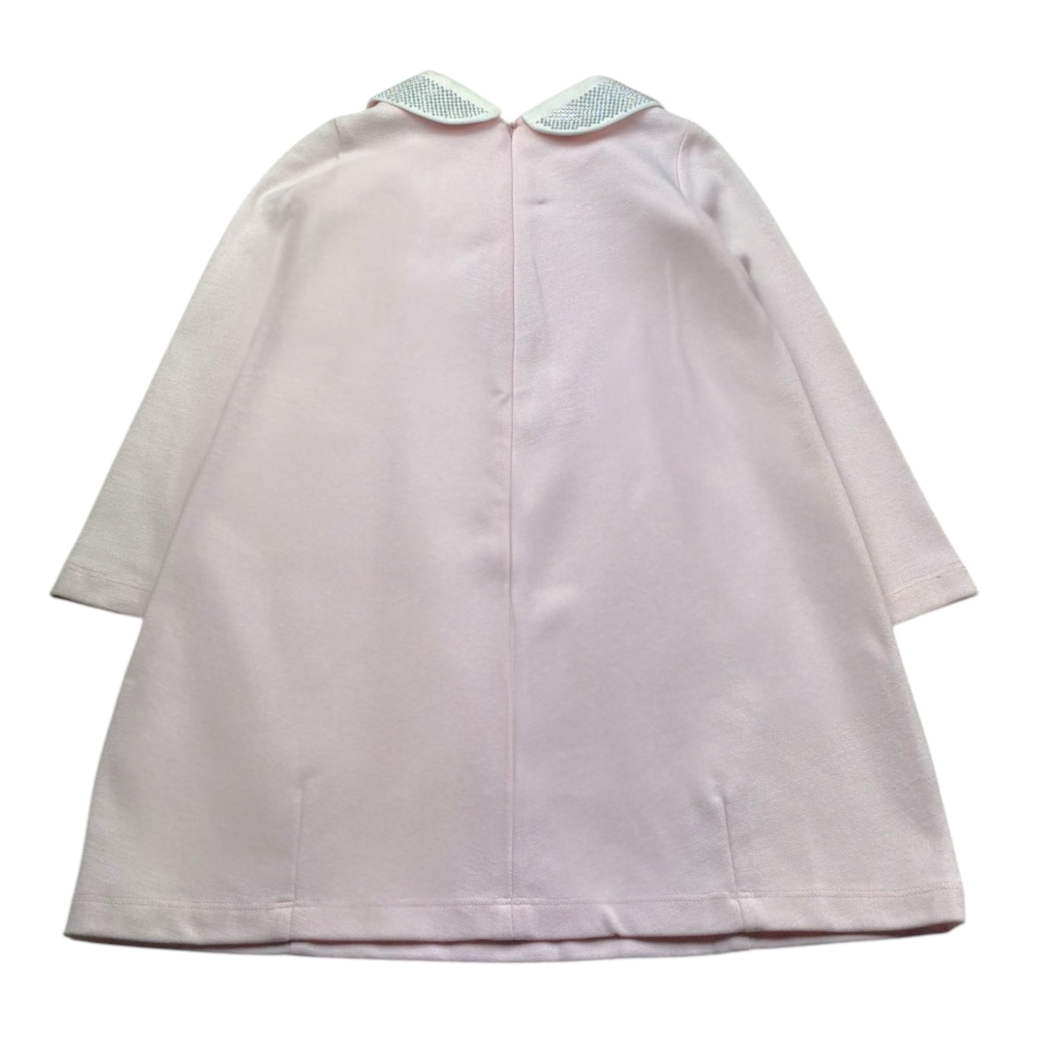 Monnalisa Abito Manica Lunga Tinta Unita con Stampa per Bambina 316918 ROSA MONNALISA 