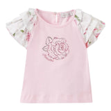 Monnalisa T-Shirt Girocollo Tinta Unita con Stampa per Neonata 31A612 ROSA MONNALISA 