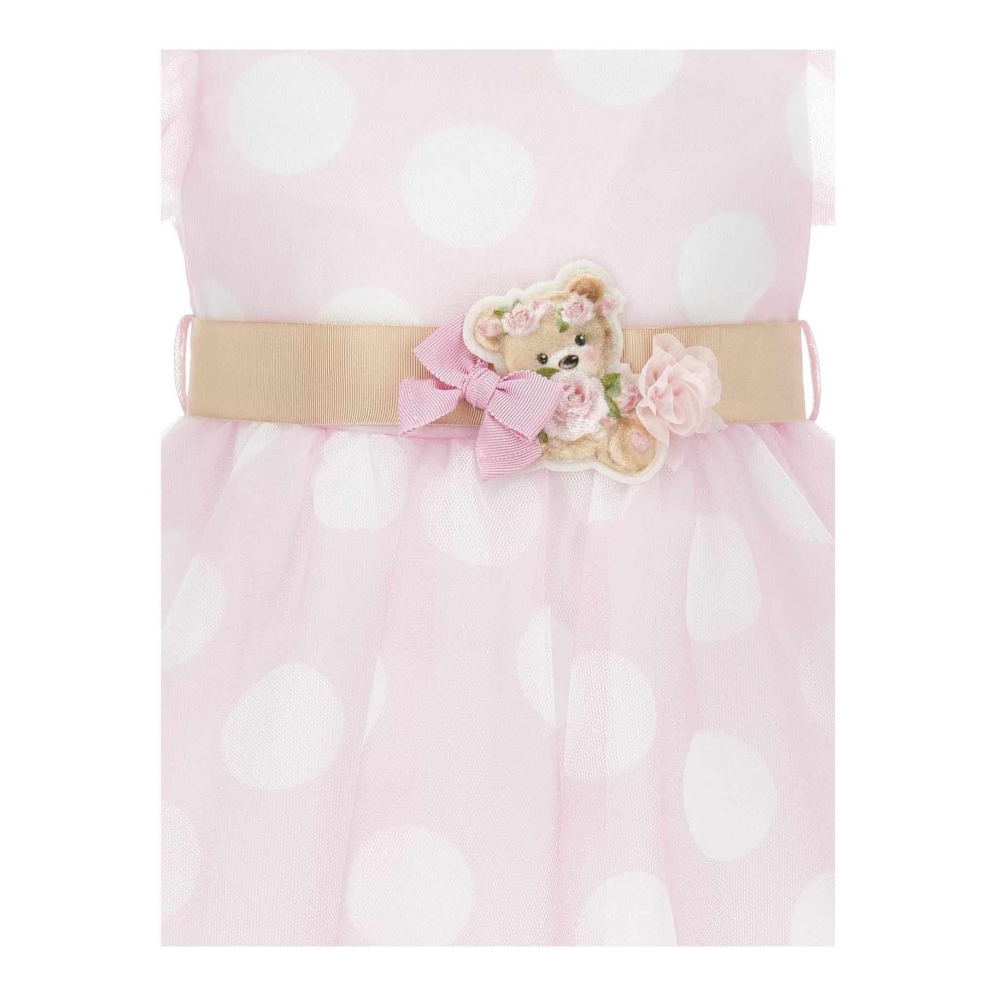 Monnalisa Abito Mezza Manica Tinta Unita In Tulle per Neonata 31A907 ROSA MONNALISA 