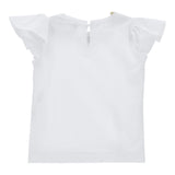 Monnalisa T-Shirt Girocollo Tinta Unita con Applicazioni per Bambina 31E613X BIANCO MONNALISA 
