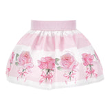 Monnalisa Gonna Bicolore con Stampa Rose per Neonata 31E700 BIANCO/ROSA MONNALISA 