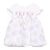 Monnalisa Abito Mezza Manica con Gonna Tulle per Bambina 31E906J BIANCO MONNALISA 