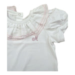 Monnalisa Body Tinta Unita Mezza Manica con Rouches per Neonata 37E300X BIANCO MONNALISA 