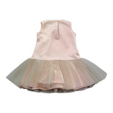 Monnalisa Abito Giromanica Tinta Unita con Tulle per Neonata 398905 ROSA MONNALISA 