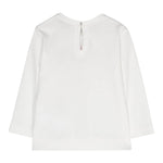 Monnalisa Shirt Girocollo Tinta Unita con Applicazioni per Neonata 39D601 BIANCO MONNALISA 