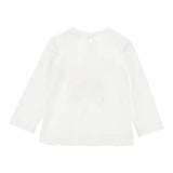 Monnalisa Shirt Tinta Unita con Stampa E Brillantini per Bambina 39D626J BIANCO MONNALISA 