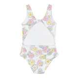 Monnalisa Costume Intero Tinta Unita con Stampa per Bambina 39E045J BIANCO MONNALISA 
