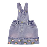 Monnalisa Salopette In Denim Tinta Unita con Applicazioni per Neonata 39E701 VIOLA MONNALISA 