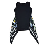 Monnalisa Canotta Girocollo Tinta Unita Asimmetrica per Bambina 413612 NERO MONNALISA 