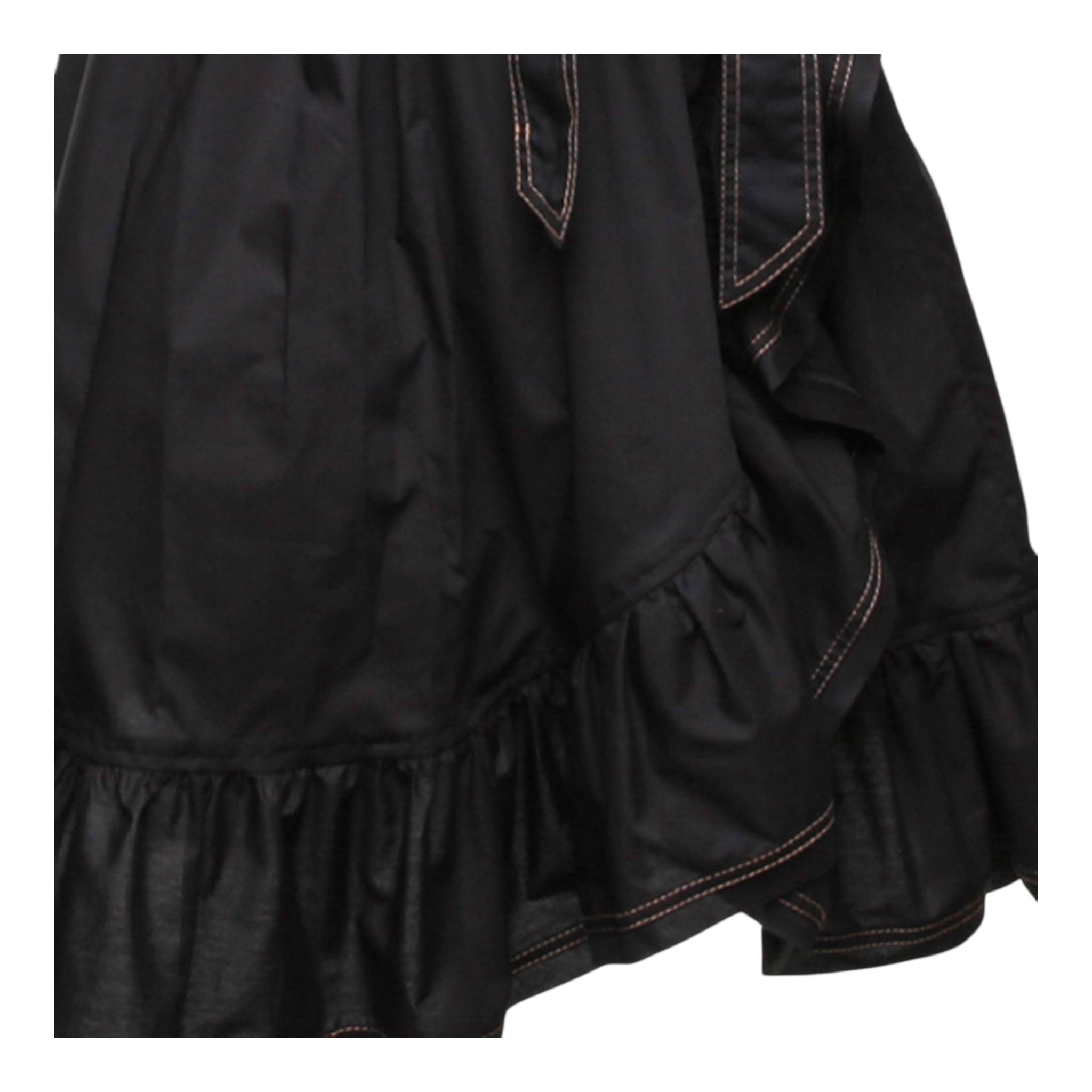 Monnalisa Abito Tinta Unita con Cuciture In Contrasto per Bambina 417907 NERO MONNALISA 