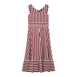 Monnalisa Abito Bicolore con Fantasia A Righe per Bambina 417909 BIANCO/ROSSO MONNALISA 