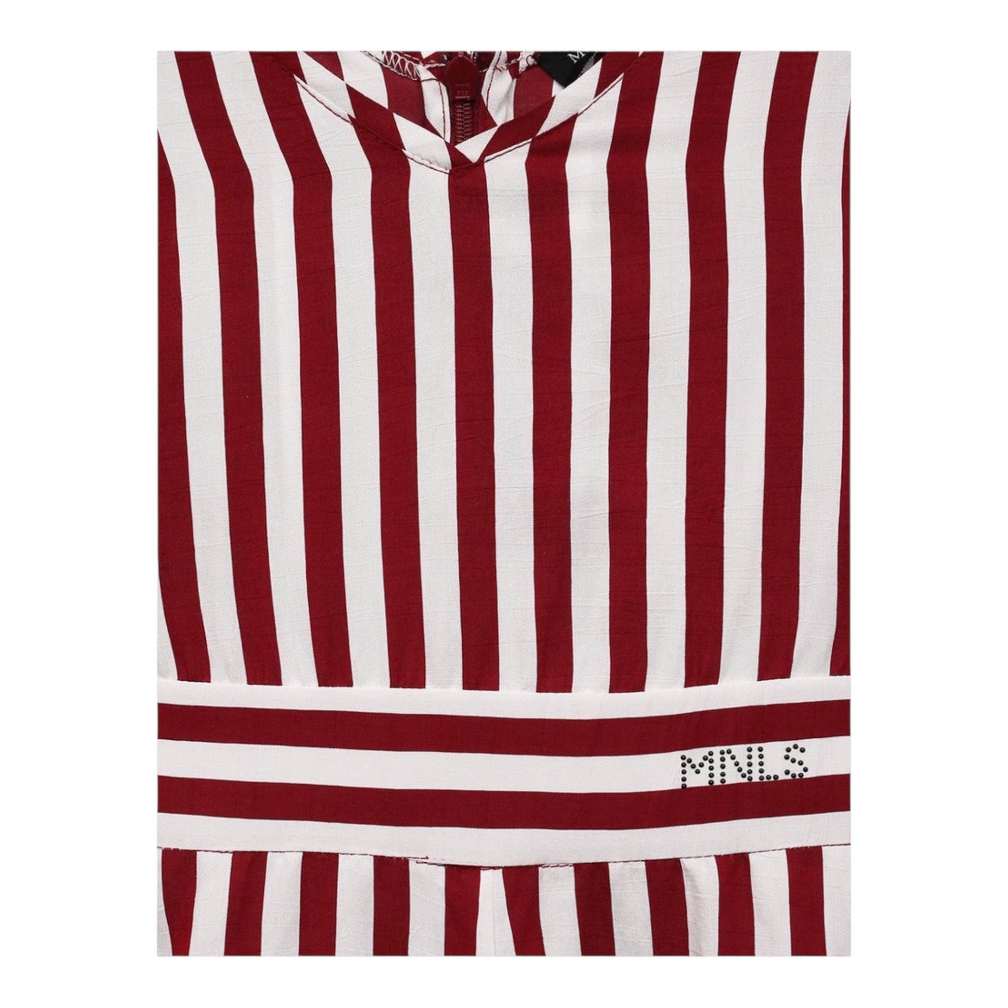 Monnalisa Abito Bicolore con Fantasia A Righe per Bambina 417909 BIANCO/ROSSO MONNALISA 