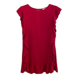 Monnalisa Abito Tinta Unita con Rouches per Bambina 711904 ROSSO MONNALISA 